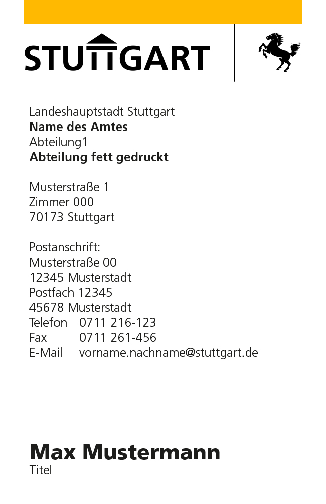 Hoch mit Postanschrift